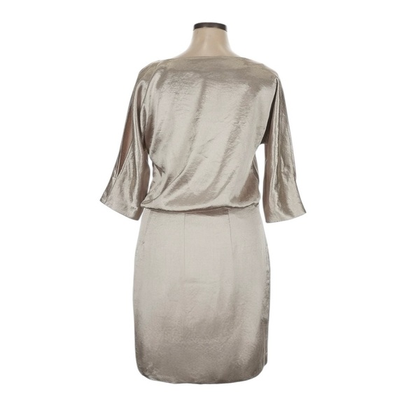 Banana Republic Monogram Metallic Blouson Dress NWT 16 Gold Sheen Party Cocktail - Picture 2 of 10